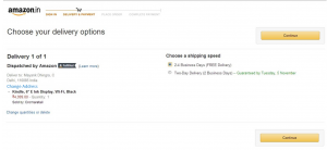 Delivery address and options page - Amazon.in